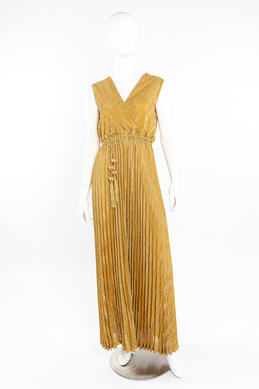 Vintage Georgie Keyloun Metallic Pleated Maxi Dress Recess Vintage Georgie Keyloun Metallic Pleated Maxi Dress Recess