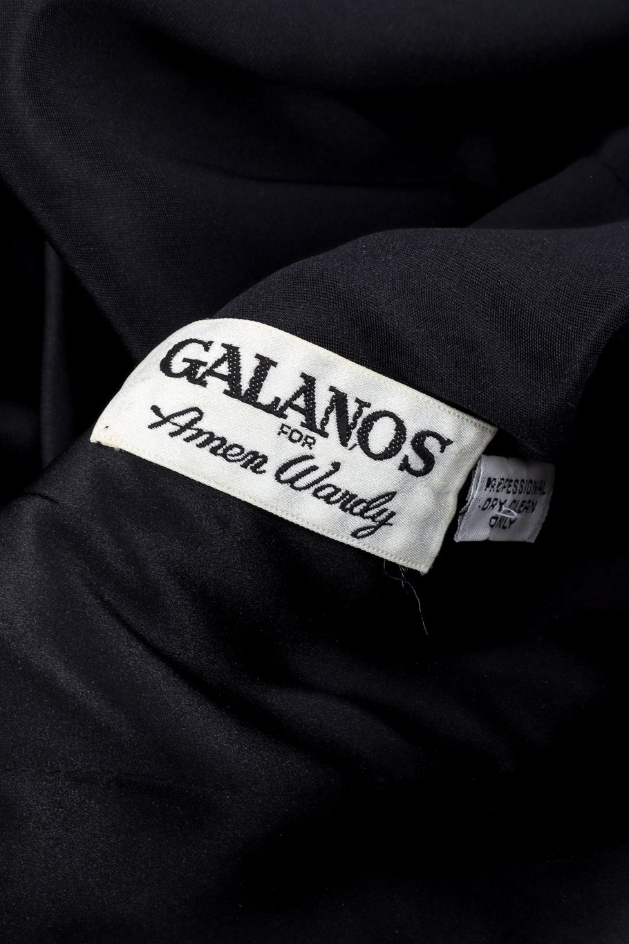Vintage Galanos Gathered Taffeta Top signature label closeup @recessla