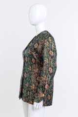 Vintage Galanos Floral Lamé Jacquard Jacket side on mannequin @recess la