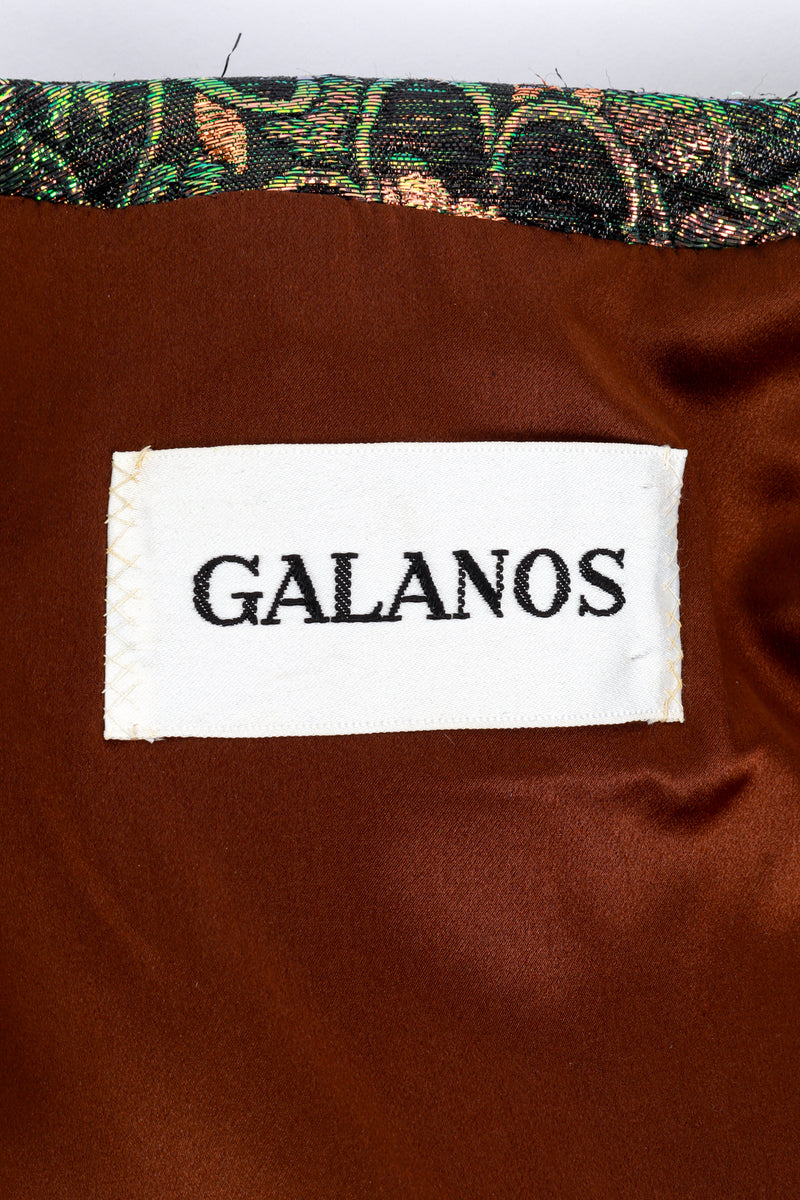 Vintage Galanos Floral Lamé Jacquard Jacket signature label @recess la