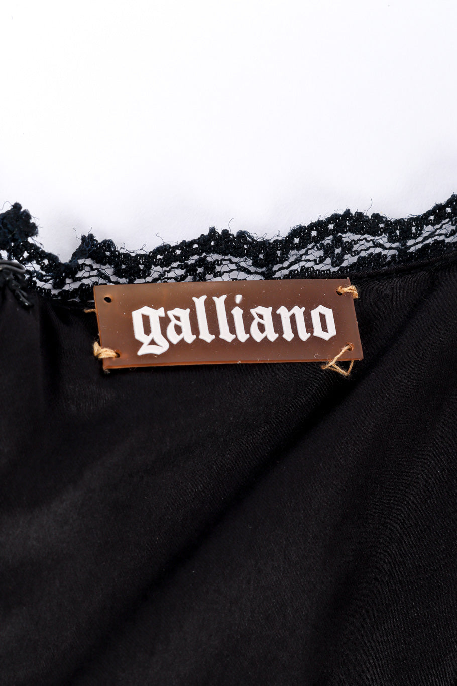 John Galliano Beaded Baby Doll Dress signature label closeup @Recessla
