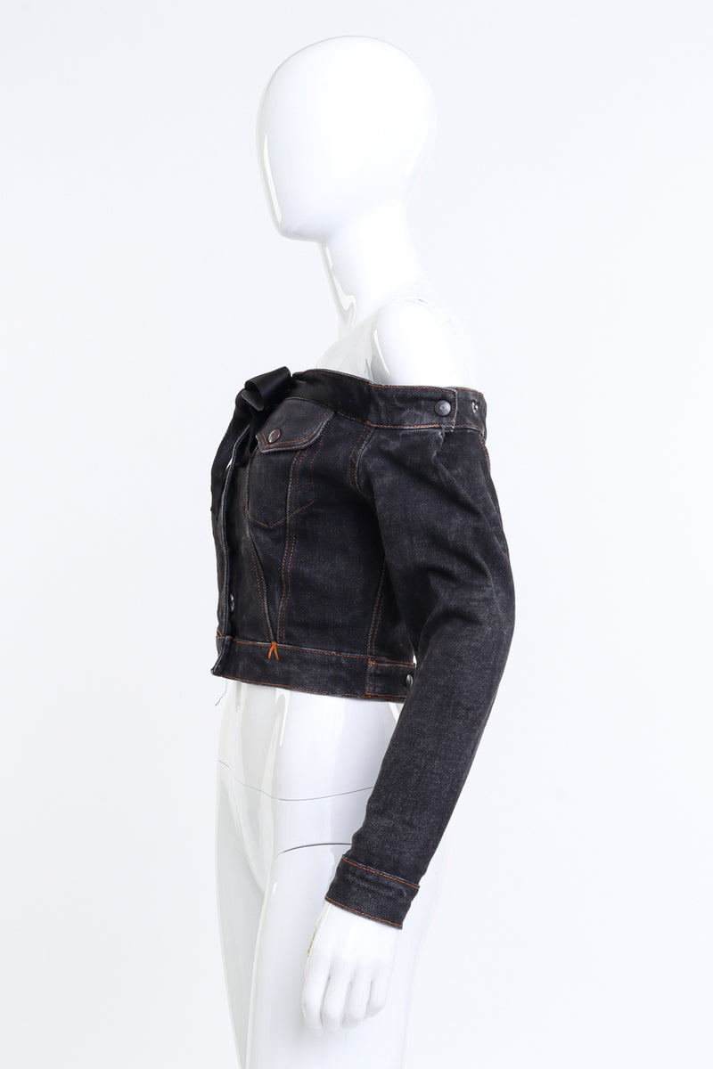 Junior Gaultier 1998 S/S Off-The-Shoulder Denim Jacket side mannequin @RECESS LA