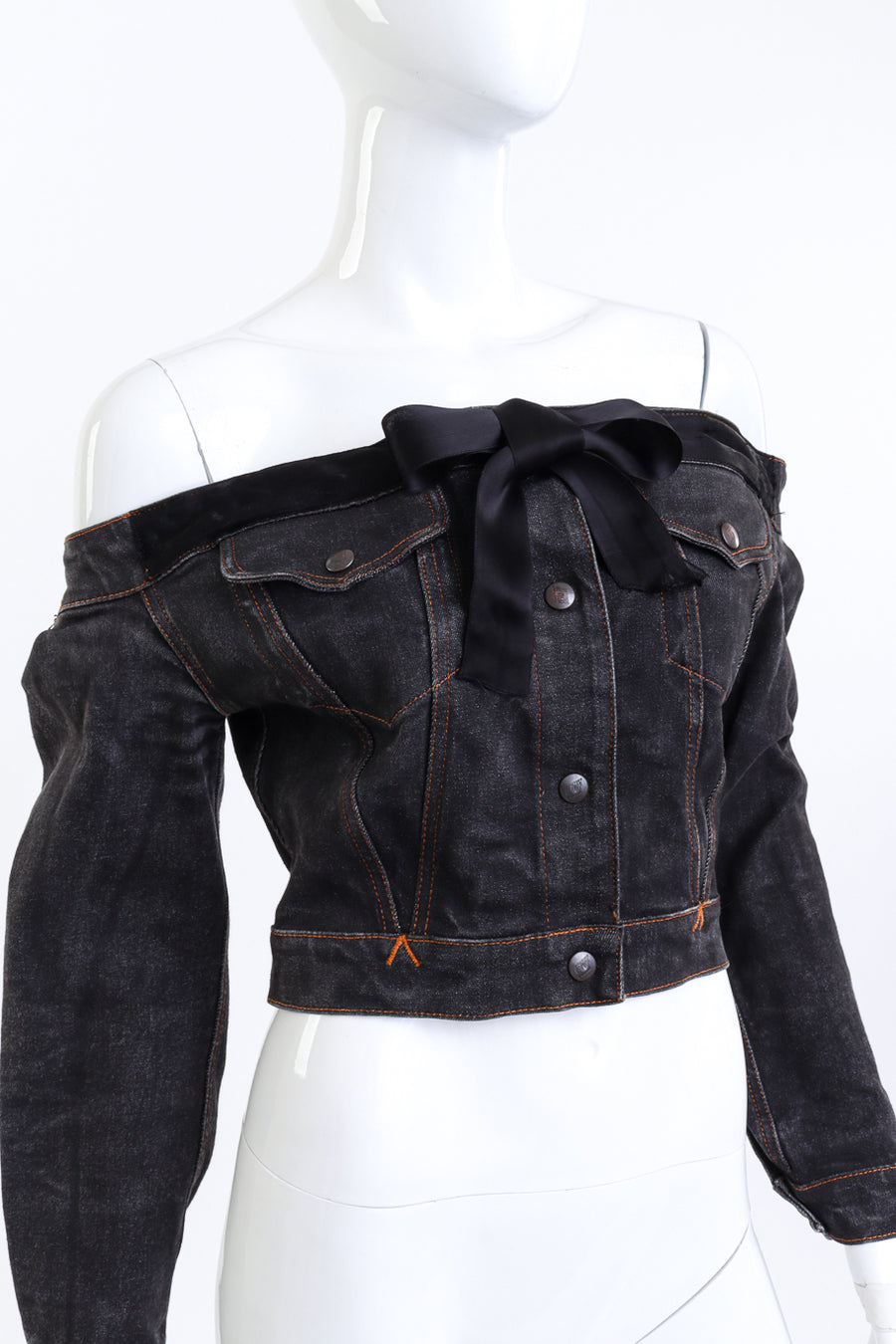 Vintage Junior Gaultier 1998 S/S Off-the-Shoulder Denim Jacket