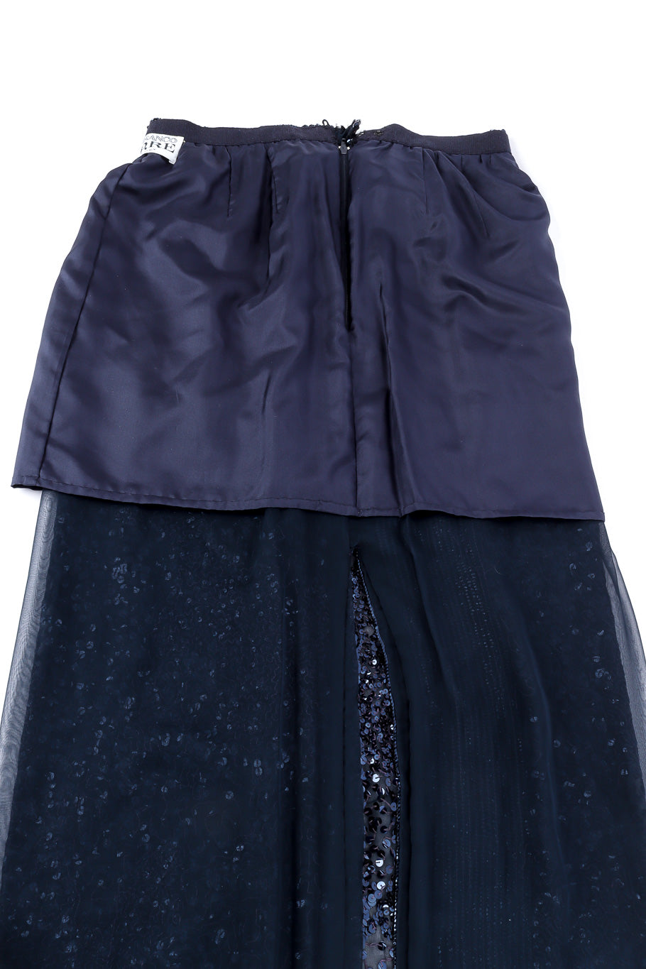 Midnight sequin skirt by Gianfranco Ferre inside out flat lay @recessla