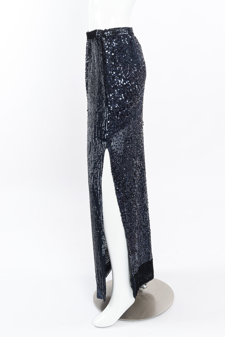 Midnight sequin skirt by Gianfranco Ferre on mannequin side @recessla