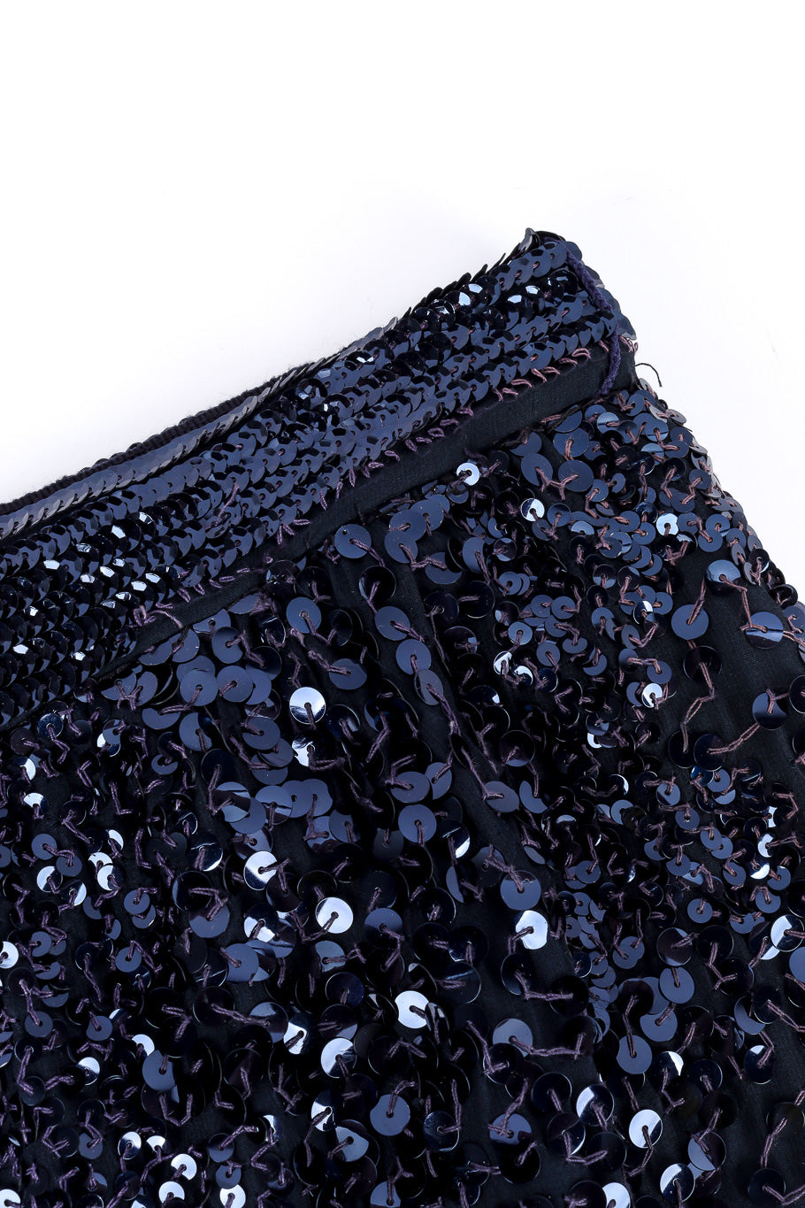 Midnight sequin skirt by Gianfranco Ferre waistband close @recessla