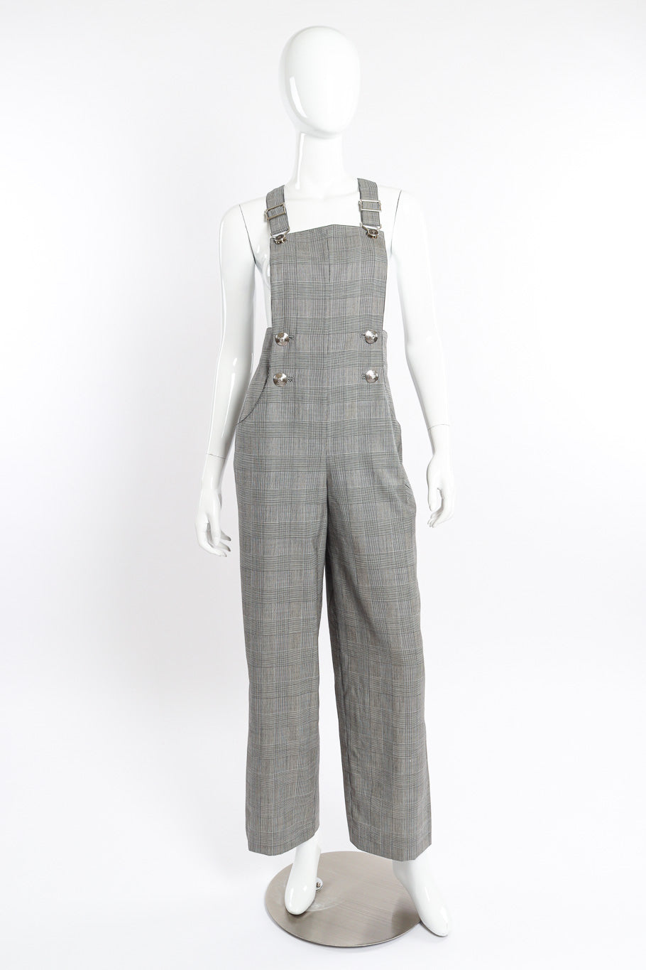 Houndstooth Overall Jumpsuit by Gianni Versace on mannequin @recessla