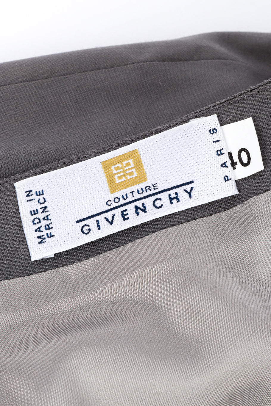 Vintage Givenchy 1999 F/W Circuit Board Zip Up Jacket & Skirt Set skirt signature label closeup @recess la