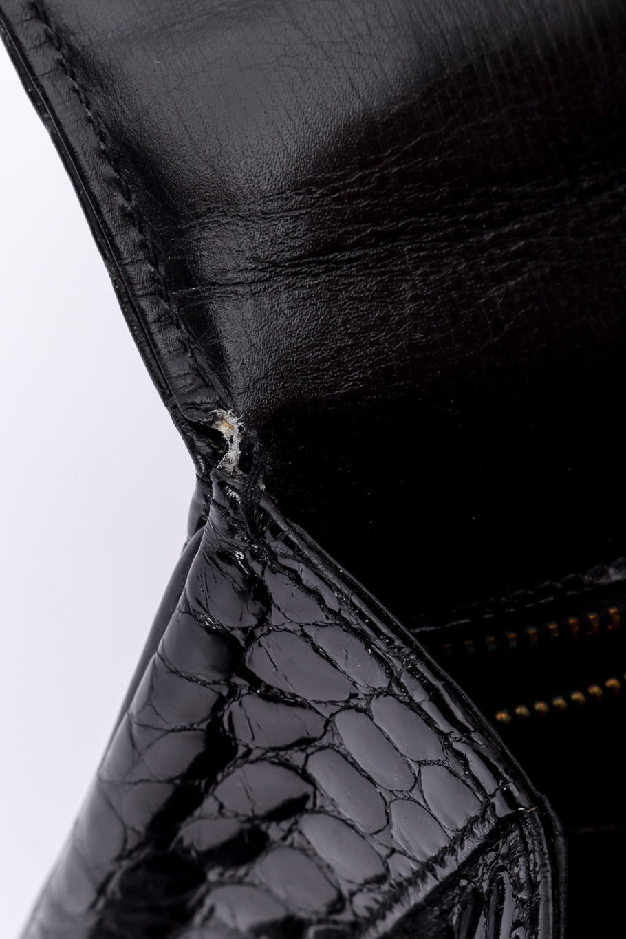 Vintage Gucci Patent Croc Purse flap side tear @recessla