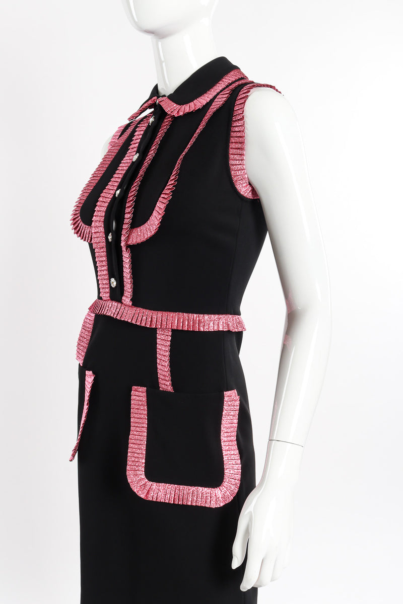 Gucci Pleated Trim Sleeveless Dress 3/4 side view @recessla