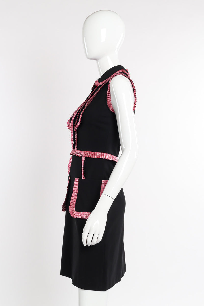 Gucci Pleated Trim Sleeveless Dress side view on mannequin @recessla