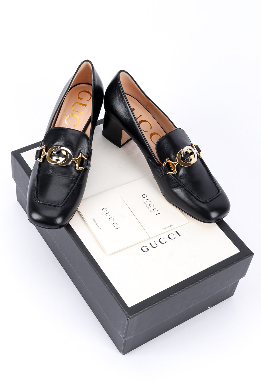 Horsebit loafers by Gucci on box on white background @recessla