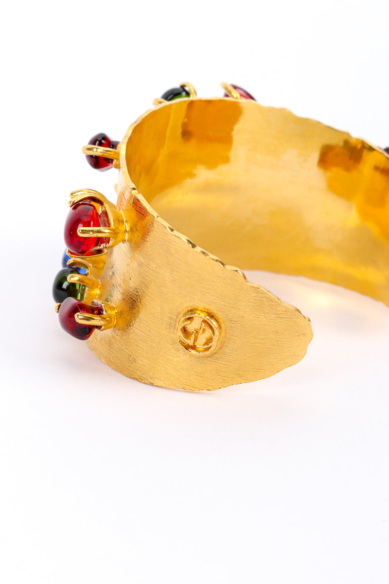 Gucci Cabochon Stone Cuff Bracelet side GG logo @recess la