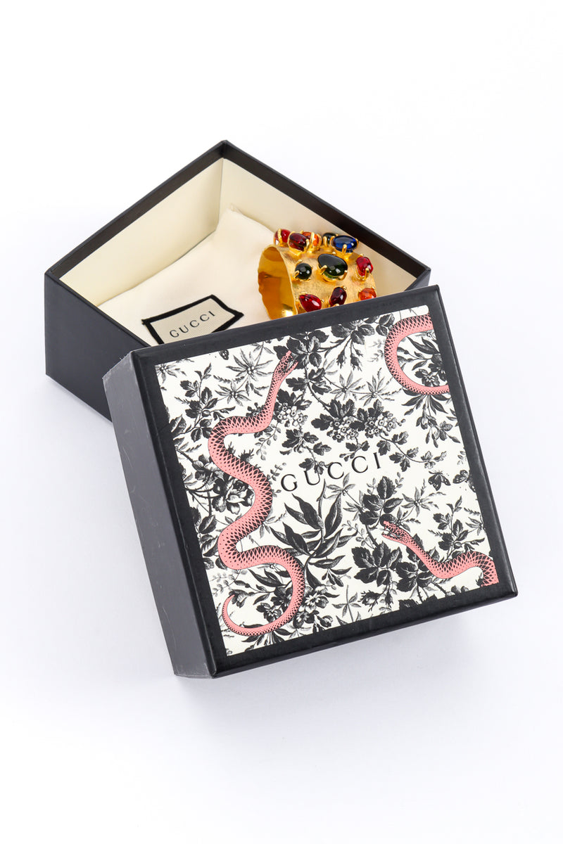 Gucci Cabochon Stone Cuff Bracelet in box @recess la