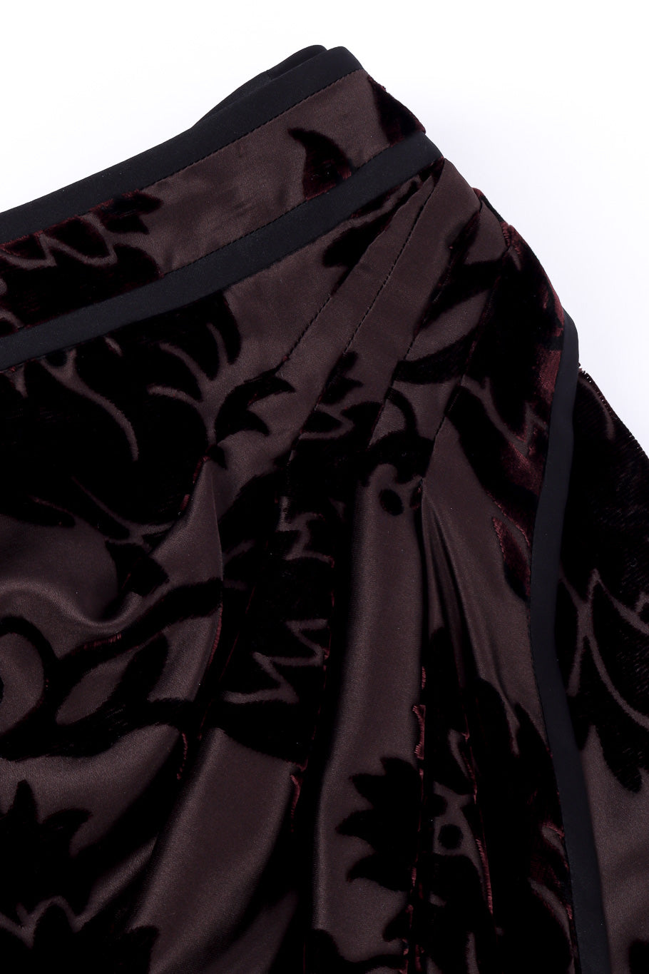 Gucci Velvet Burnout Wrap Skirt pleated gather closeup @Recessla