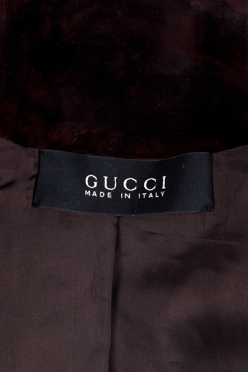 2004 F/W Suede Python Darted Jacket by Gucci label close @recessla