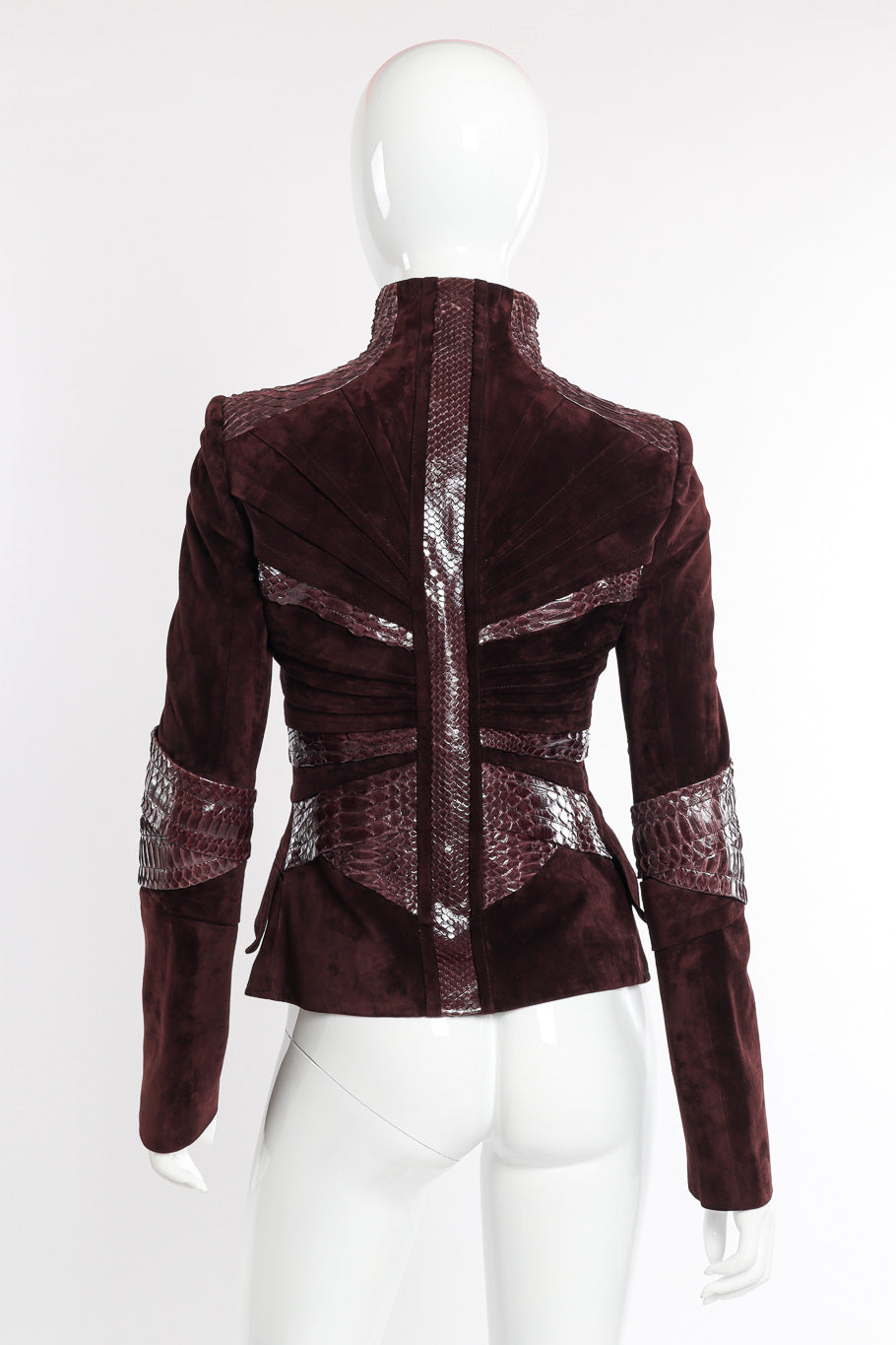 2004 F/W Suede Python Darted Jacket by Gucci on mannequin back @recessla