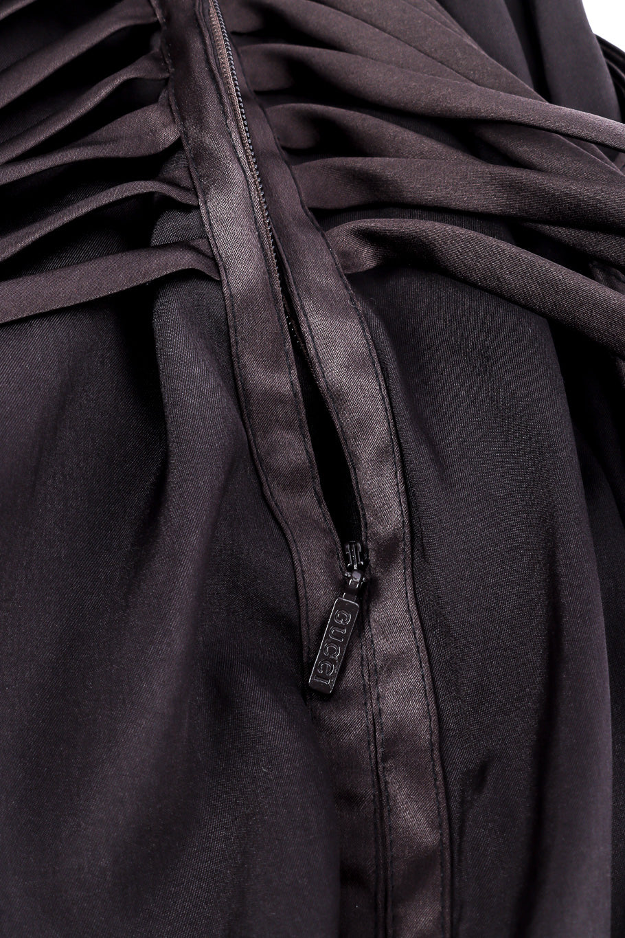 Gucci 2003 F/W Silk Corset Dress back zipper closure closeup @Recessla