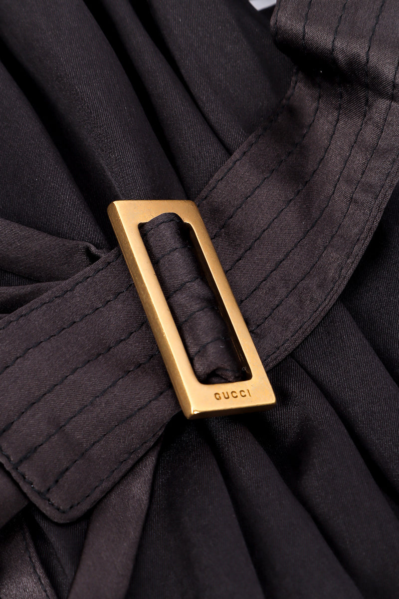 Gucci 2003 F/W Silk Corset Dress engraved gold buckle closeup @Recessla 