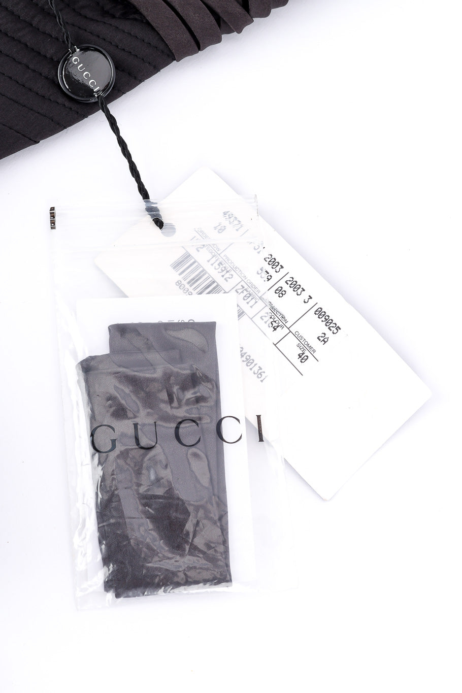Gucci 2003 F/W Silk Corset Dress original tags closeup @Recessla