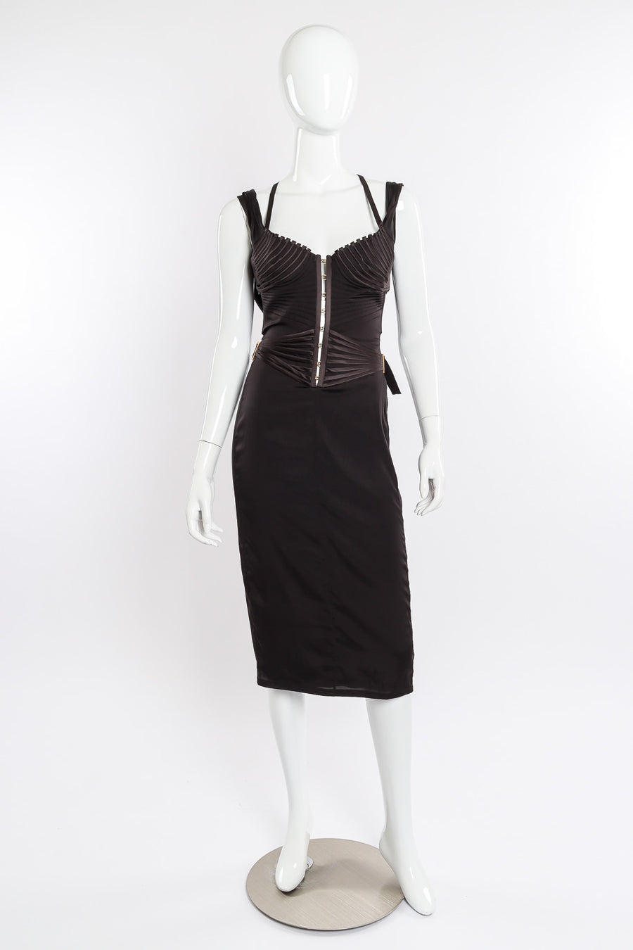 gucci corset dress NWT S/S 2001 Gucci by Tom Ford Runway Prototype Strapless Leather Corset Dress