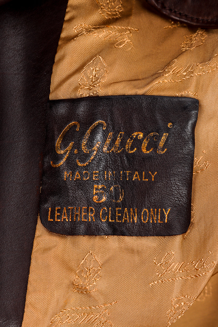 Vintage Gucci Suede and Leather Coat signature label @recessla