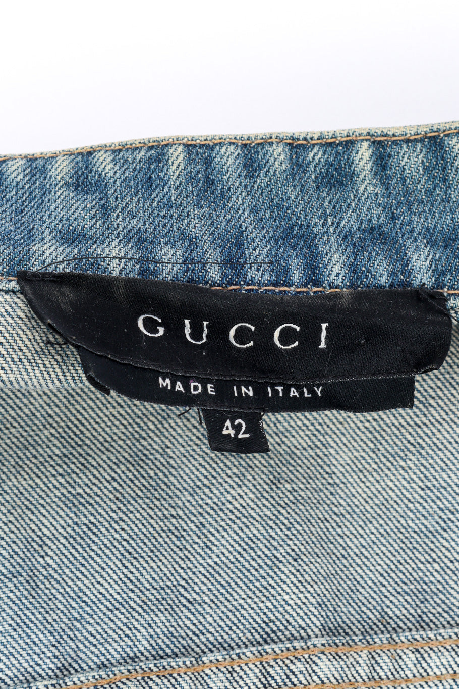 Bamboo Belt Denim Jacket by Gucci label @recessla