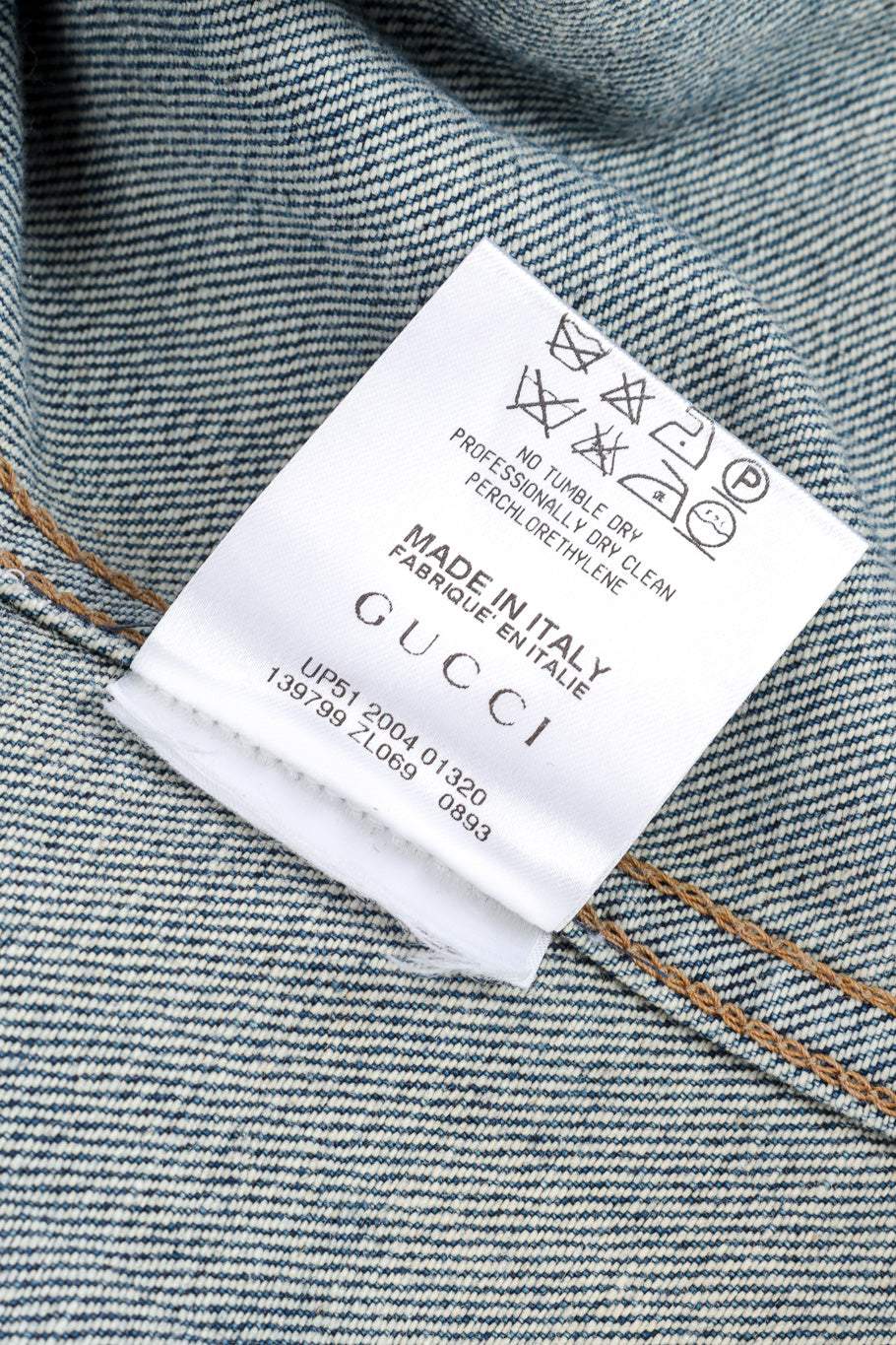 Bamboo Belt Denim Jacket by Gucci fabric tag @recessla