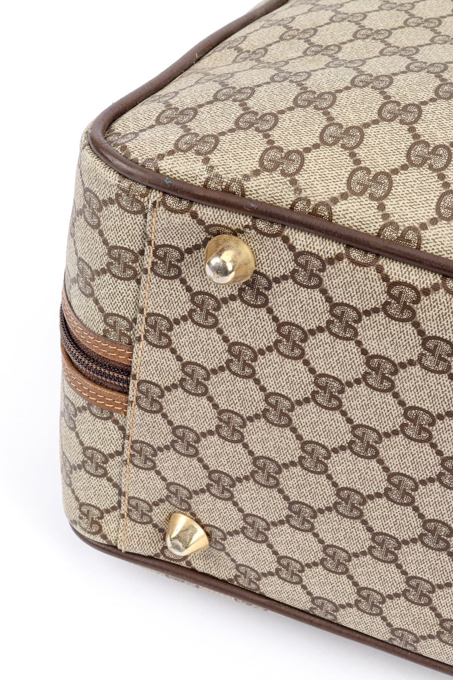 Vintage Gucci Monogram Suitcase bottom feet @recess la