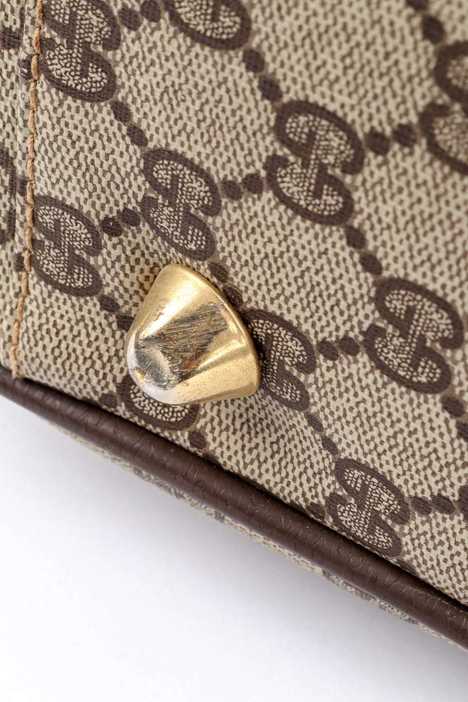 Vintage Gucci Monogram Suitcase bottom foot closeup @recess la