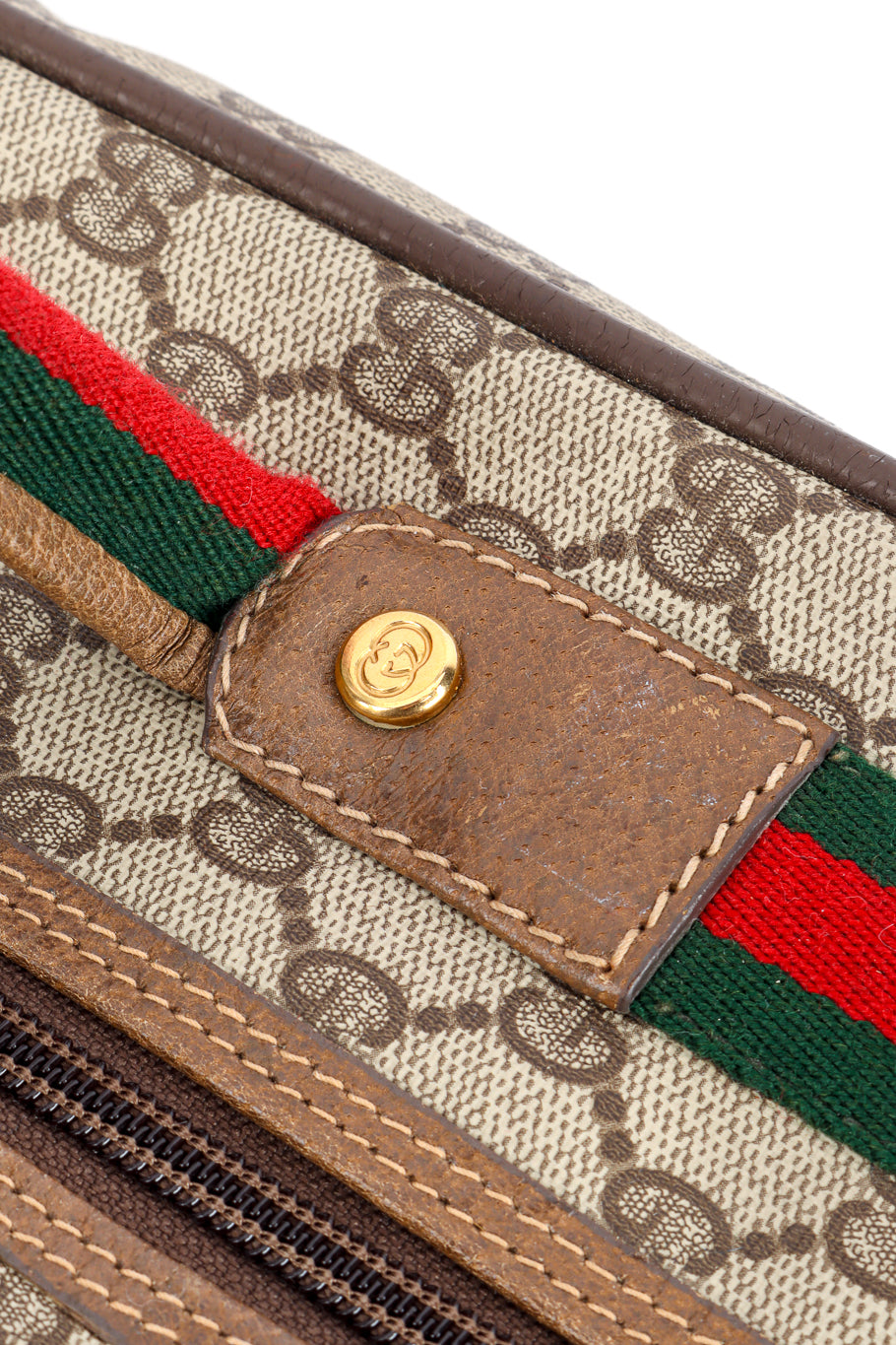 Vintage Gucci Monogram Suitcase GG logo stud @recess la