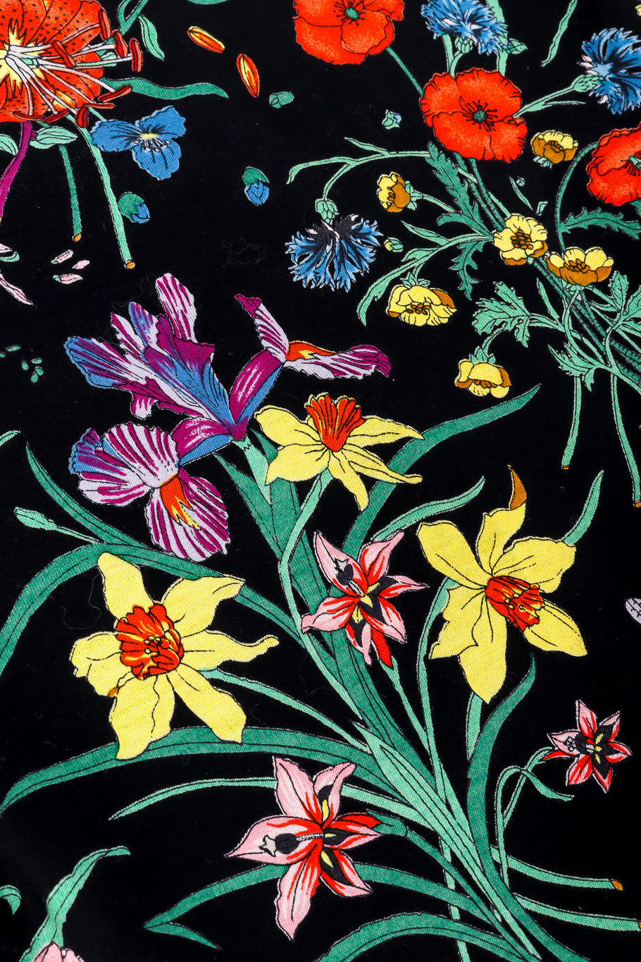 Vintage Gucci Botanical Motif Top fabric closeup @Recessla