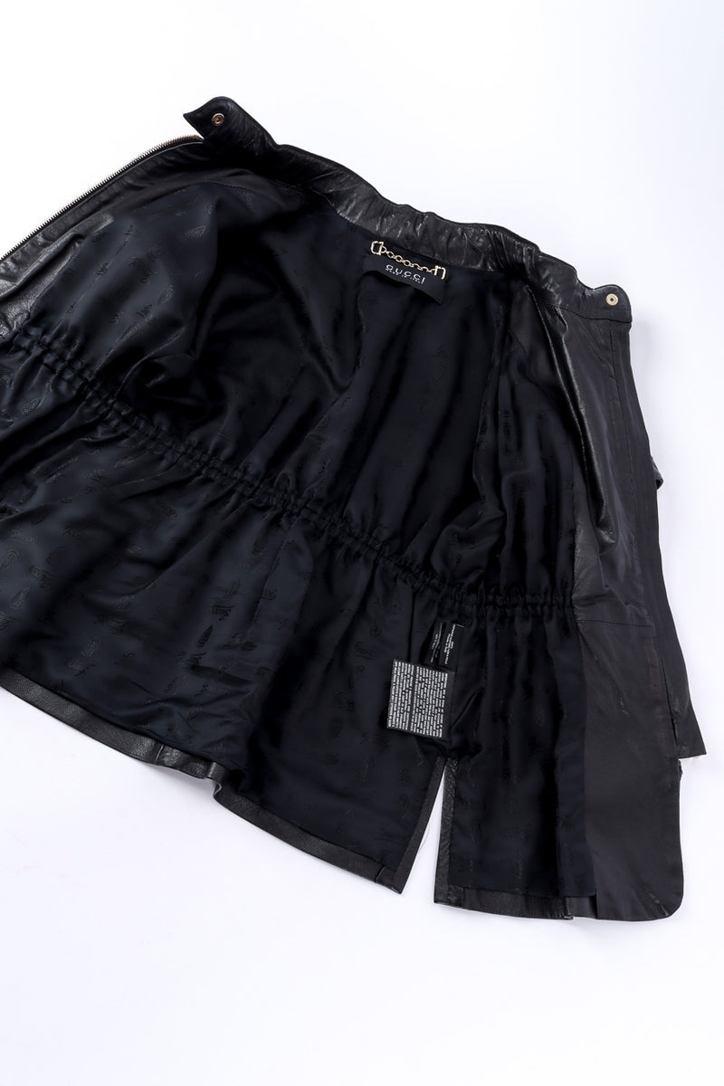 Gucci ruffle leather bomber on sale jacket