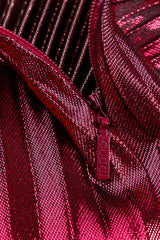 Gucci Metallic Accordion Pleat Skirt zipper closeup @Recessla