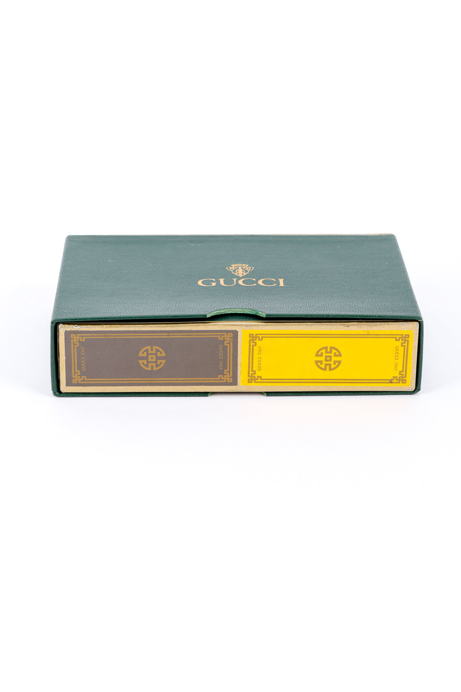 Vintage Gucci Yellow and Grey 2 Deck Playing Card Set cards in box @recessla