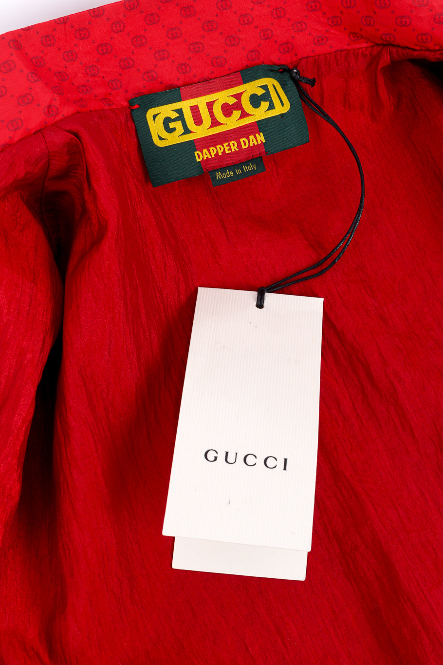 Gucci Sequin Dragon Windbreaker signature label and hang tag closeup @recess la