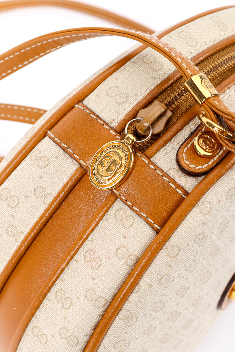Vintage Gucci Monogram Canvas Circle Bag zipper closeup @recessla