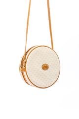 Vintage Gucci Monogram Canvas Circle Bag 3/4 front suspended @recessla