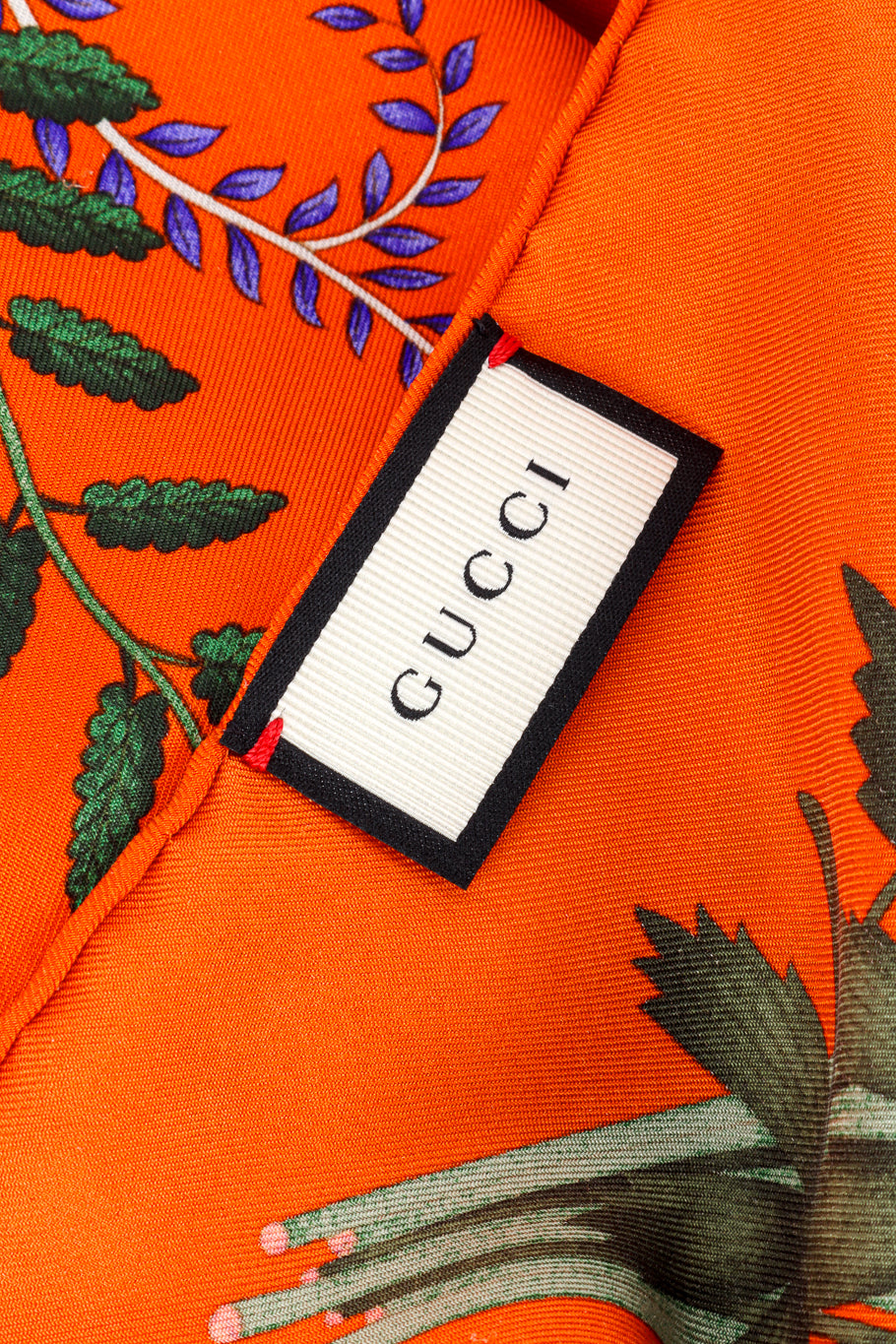 Gucci Floral Silk Scarf signature label @recess la