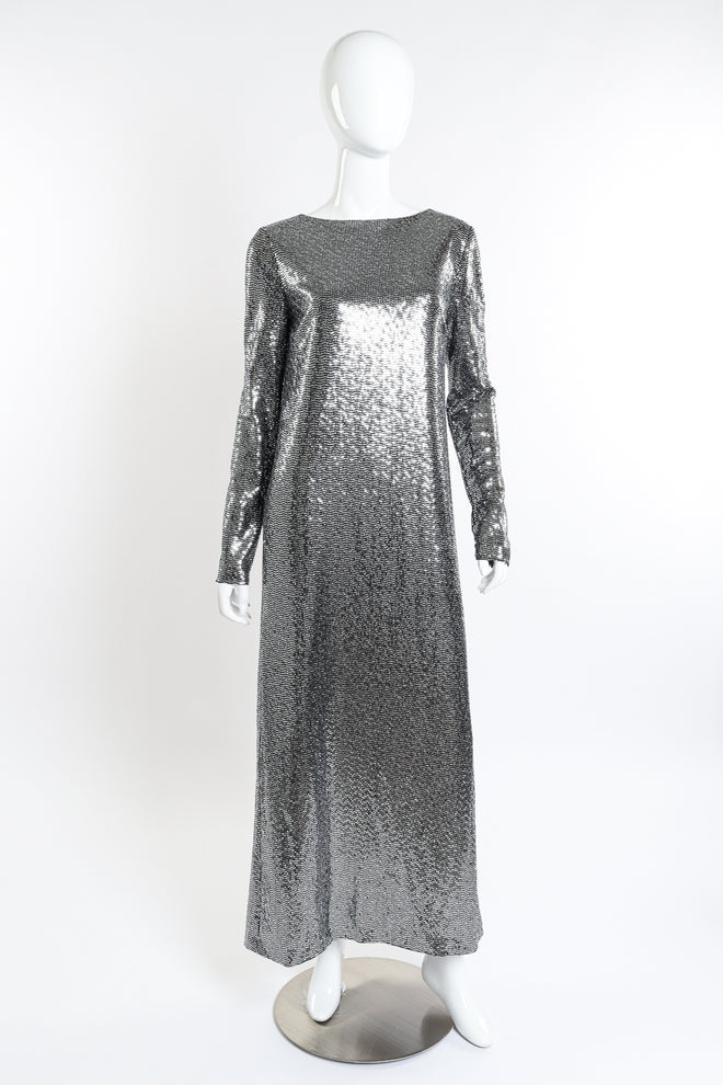 2020 S/S Metallic Jersey Gown by Gucci on mannequin @recessla