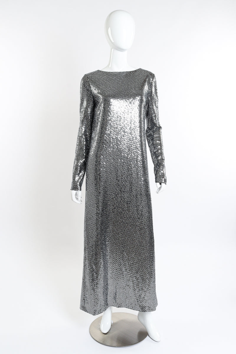 2020 S/S Metallic Jersey Gown by Gucci on mannequin @recessla