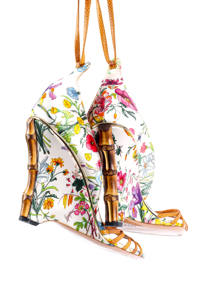 Bamboo Floral Print Strappy Platform Wedge – Shoe Heaven