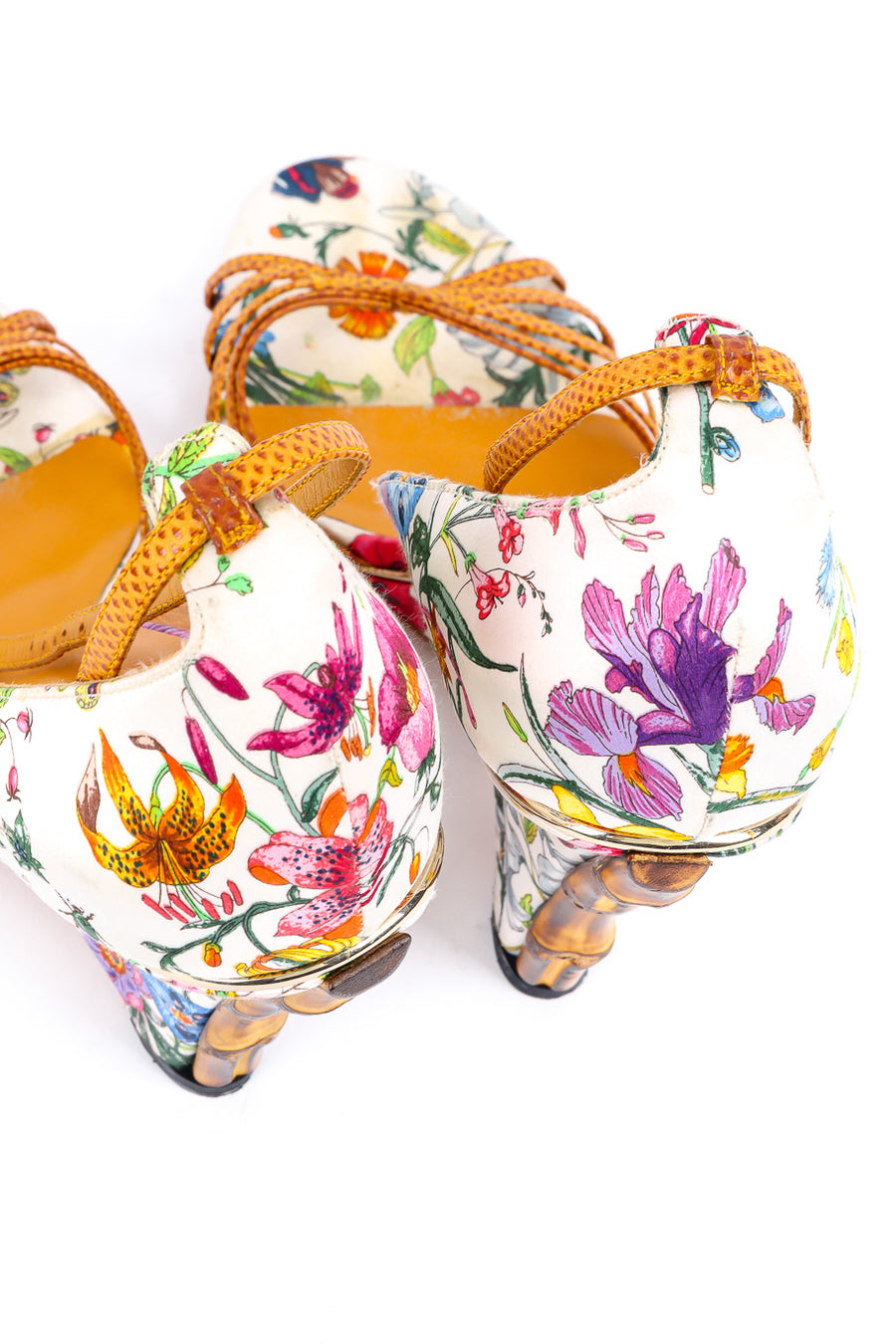 Gucci Flora Print Bamboo Wedge Sandal – Recess