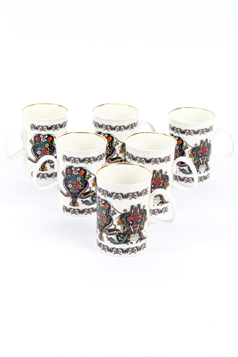Gilded Floral Signed Mugs Boxed Set by Gucci mugs in triangle @recessla