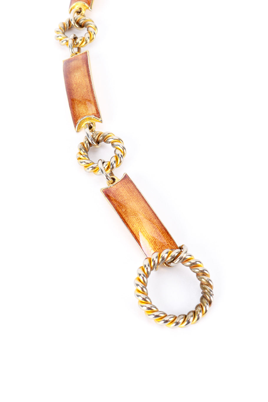 Vintage Gucci Enamel Ring Link Belt ring link closeup @recess la