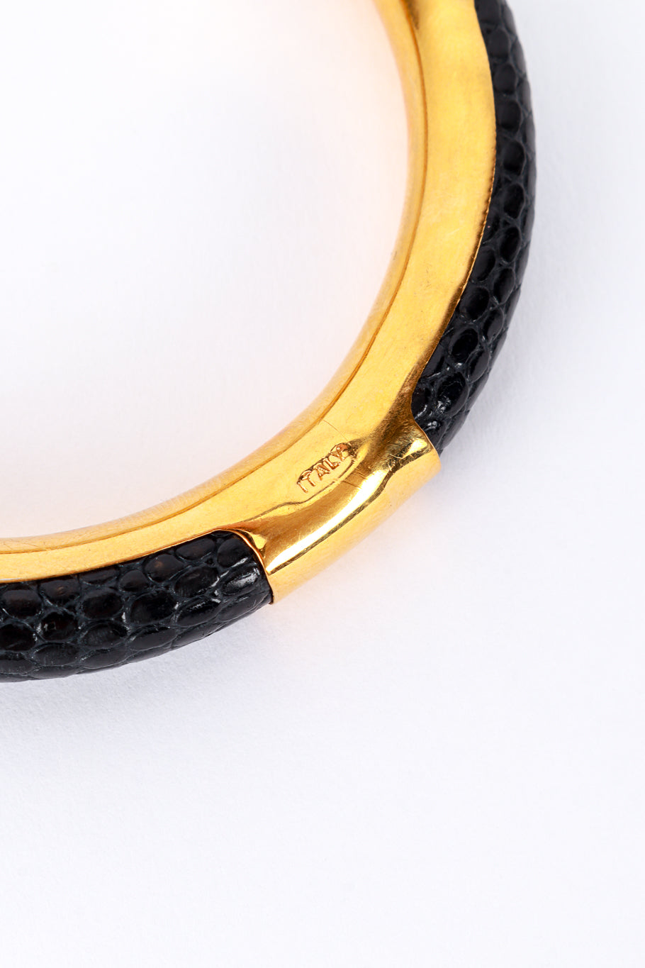 Gucci Black Lizard Skin Bangle stamp @RECESS LA