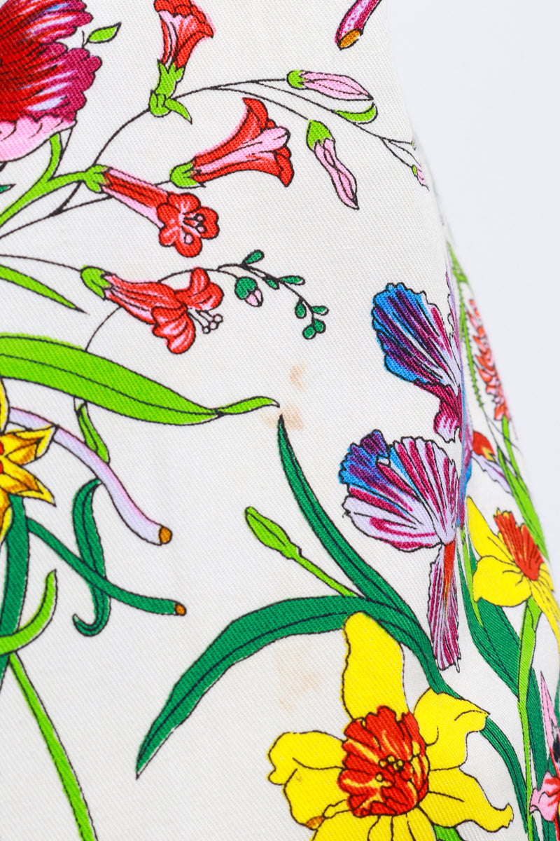 Vintage Gucci Flora Print Wrap Dress stain closeup @recess la