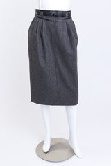 Vintage Gucci Belted Wool Pencil Skirt front on mannequin @recess la