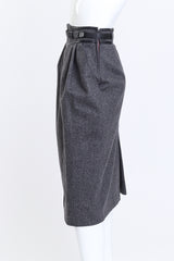 Vintage Gucci Belted Wool Pencil Skirt side on mannequin @recess la