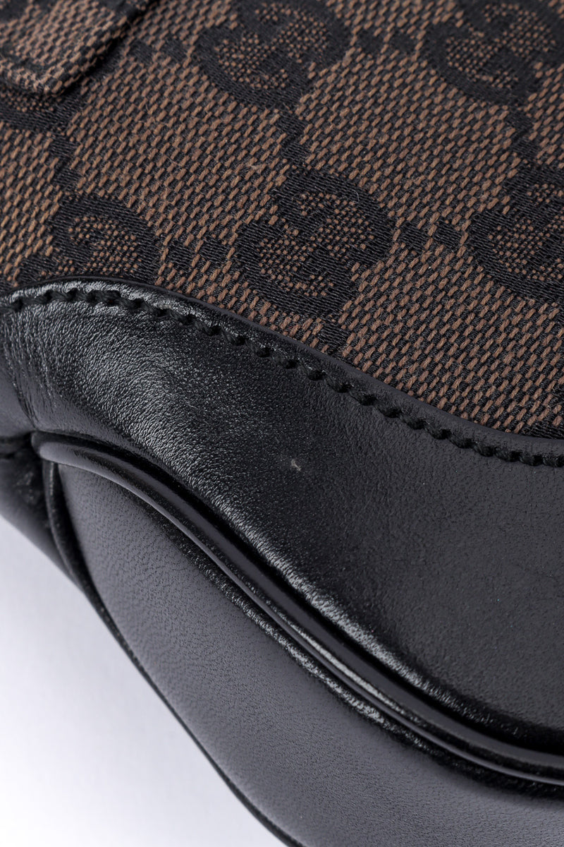 Brown Tan Grayish Vintage Gucci Monogram GG Full Size Leather Wallet